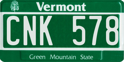 VT license plate CNK578