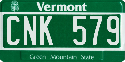 VT license plate CNK579