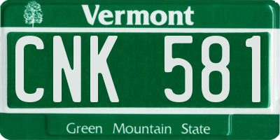 VT license plate CNK581