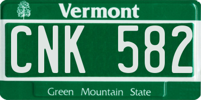 VT license plate CNK582
