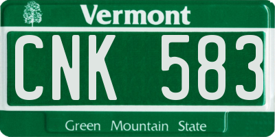 VT license plate CNK583