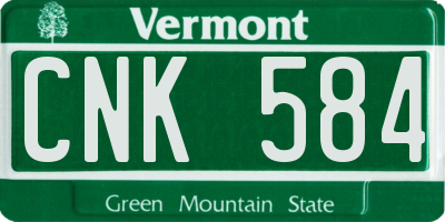 VT license plate CNK584