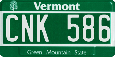 VT license plate CNK586