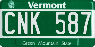 VT license plate CNK587