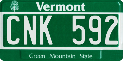 VT license plate CNK592