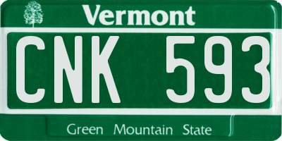 VT license plate CNK593