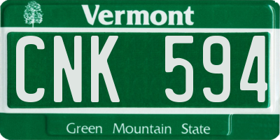 VT license plate CNK594