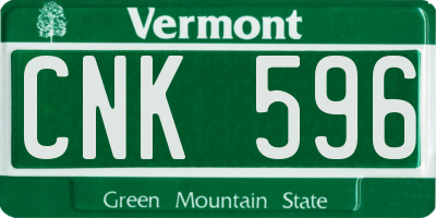 VT license plate CNK596