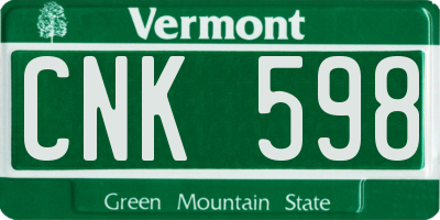 VT license plate CNK598