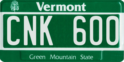 VT license plate CNK600