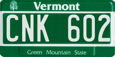 VT license plate CNK602