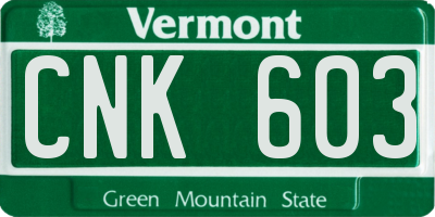 VT license plate CNK603