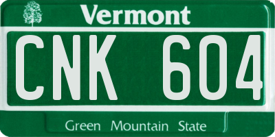 VT license plate CNK604