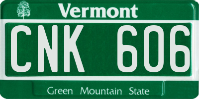 VT license plate CNK606