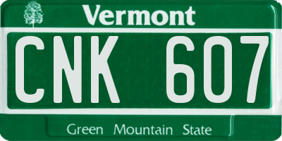 VT license plate CNK607