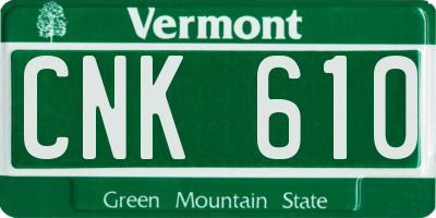 VT license plate CNK610