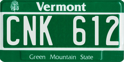 VT license plate CNK612