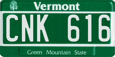 VT license plate CNK616