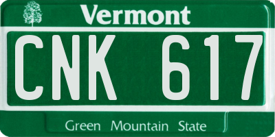VT license plate CNK617
