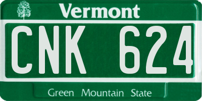 VT license plate CNK624