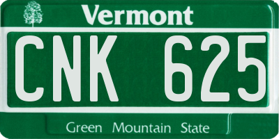 VT license plate CNK625