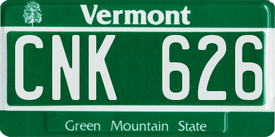 VT license plate CNK626