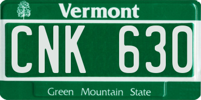 VT license plate CNK630