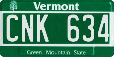 VT license plate CNK634
