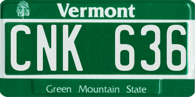 VT license plate CNK636