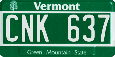 VT license plate CNK637