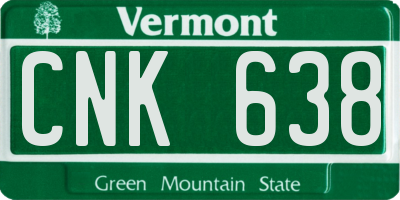 VT license plate CNK638