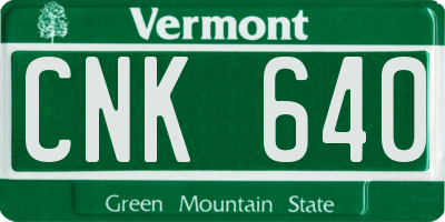 VT license plate CNK640