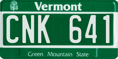 VT license plate CNK641