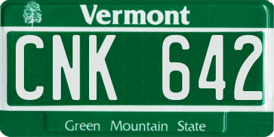 VT license plate CNK642