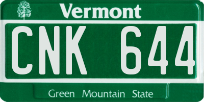 VT license plate CNK644