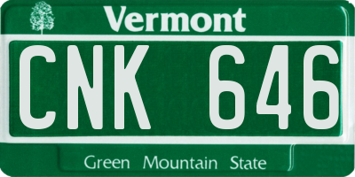 VT license plate CNK646