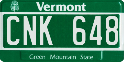 VT license plate CNK648