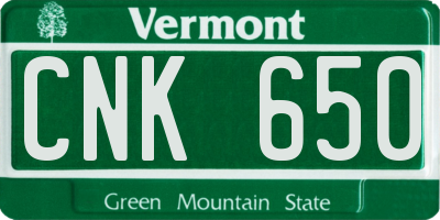 VT license plate CNK650