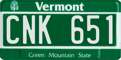 VT license plate CNK651