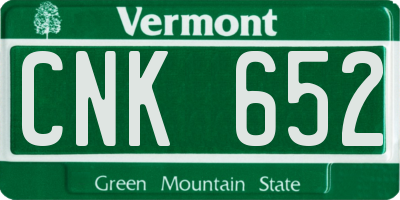 VT license plate CNK652