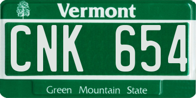 VT license plate CNK654