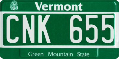 VT license plate CNK655
