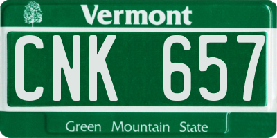 VT license plate CNK657