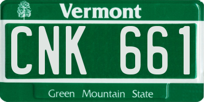 VT license plate CNK661