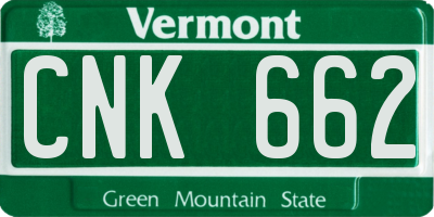 VT license plate CNK662