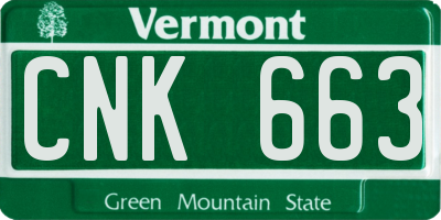VT license plate CNK663