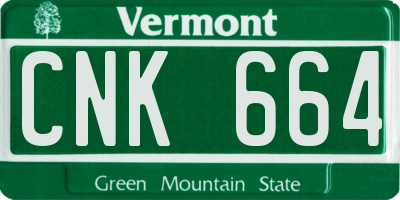 VT license plate CNK664