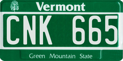 VT license plate CNK665