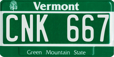 VT license plate CNK667