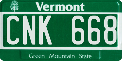 VT license plate CNK668